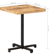 Bistrotisch Quadratisch 60x60x75 cm Raues Mangoholz