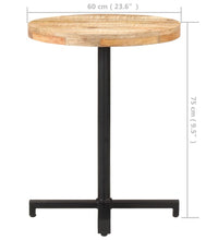 Bistrotisch Rund Ø60x75 cm Raues Mangoholz