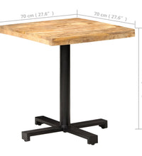 Bistrotisch Quadratisch 70x70x75 cm Raues Mangoholz