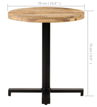 Bistrotisch Rund Ø70x75 cm Raues Mangoholz