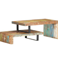 2-tlg. Couchtisch-Set Recyceltes Massivholz