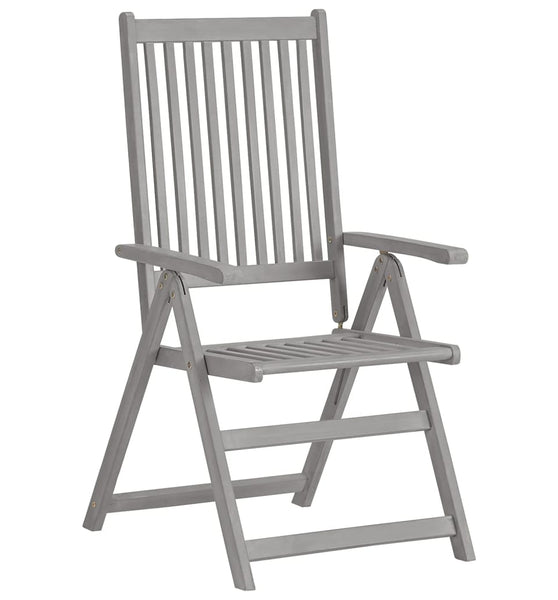 Verstellbare Gartenstühle 3 Stk. Grau Massivholz Akazie