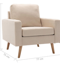 2-tlg. Sofagarnitur Stoff Creme