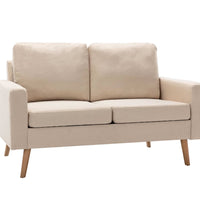 2-tlg. Sofagarnitur Stoff Creme