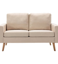 2-tlg. Sofagarnitur Stoff Creme
