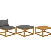 3-tlg. Garten-Lounge-Set mit Kissen Massivholz Akazie