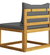 3-tlg. Garten-Lounge-Set mit Kissen Massivholz Akazie