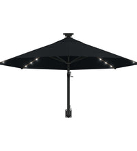 Sonnenschirm zur Wandmontage mit LEDs 300 cm Schwarz