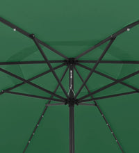 Sonnenschirm mit LED-Leuchten und Metallmast 400 cm Grün