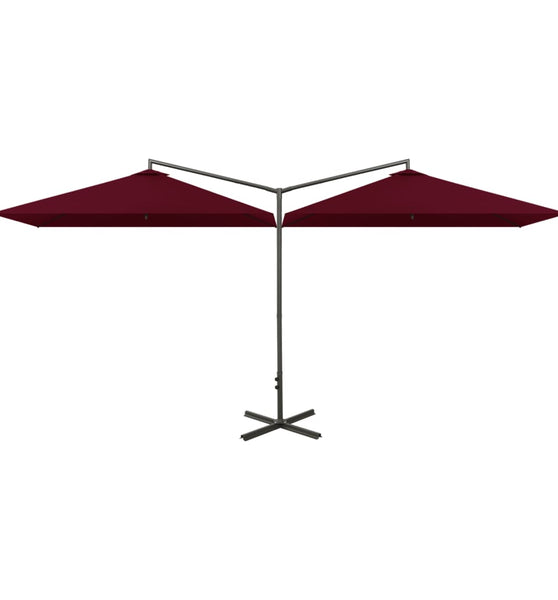 Doppel-Sonnenschirm mit Stahlmast Bordeaux-Rot 600x300 cm