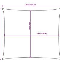 Sonnensegel Oxford-Gewebe Rechteckig 2x2,5 m Anthrazit