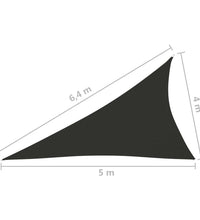 Sonnensegel Oxford-Gewebe Dreieckig 4x5x6,4 m Anthrazit