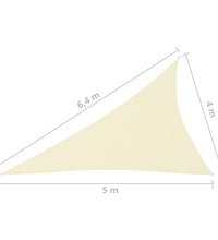 Sonnensegel Oxford-Gewebe Dreieckig 4x5x6,4 m Creme