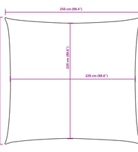 Sonnensegel Oxford-Gewebe Quadratisch 2,5x2,5 m Weiß