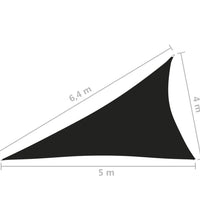 Sonnensegel Oxford-Gewebe Dreieckig 4x5x6,4 m Schwarz