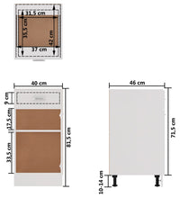 Schubunterschrank Weiß 40x46x81,5 cm Holzwerkstoff