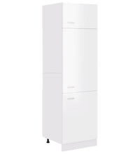 Kühlumbauschrank Hochglanz-Weiß 60x57x207 cm Holzwerkstoff