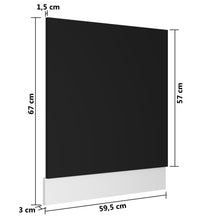Geschirrspülerblende Schwarz 59,5x3x67 cm Holzwerkstoff