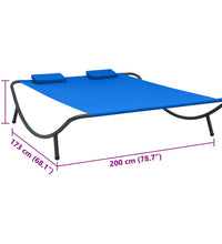 Sonnenliege Stoff Blau