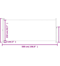 Seitenmarkise Ausziehbar 220x500 cm Creme