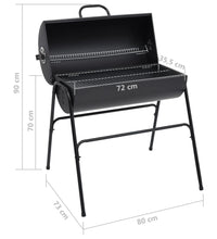 Grill mit 2 Grillrosten Schwarz 80x95x90 cm Stahl