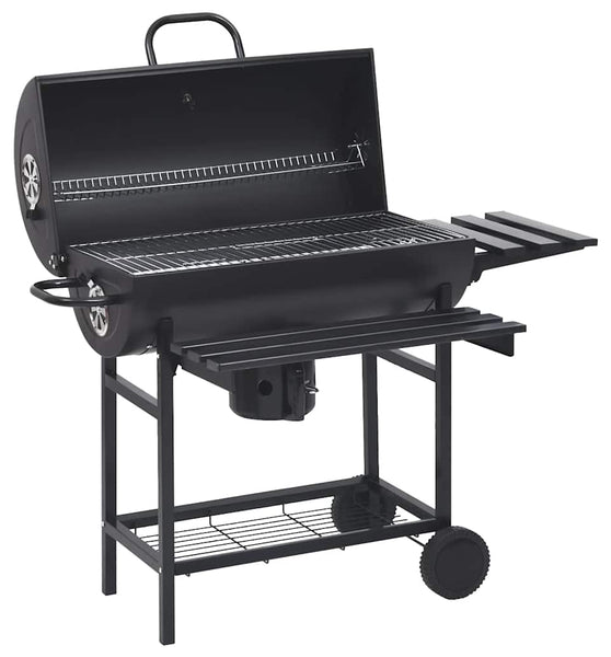 Grillwagen mit Rädern und Ablagen Schwarz Stahl 115x85x95 cm
