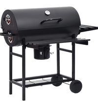 Grillwagen mit Rädern und Ablagen Schwarz Stahl 115x85x95 cm