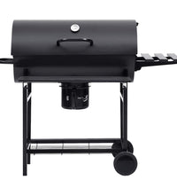 Grillwagen mit Rädern und Ablagen Schwarz Stahl 115x85x95 cm