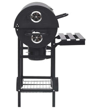 Grillwagen mit Rädern und Ablagen Schwarz Stahl 115x85x95 cm