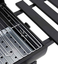 Grillwagen mit Rädern und Ablagen Schwarz Stahl 115x85x95 cm
