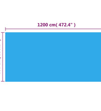 Rechteckige Poolabdeckung 1200x600 cm PE Blau