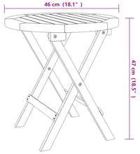 Gartentisch Klappbar Weiß Ø 46 cm Massivholz Akazie