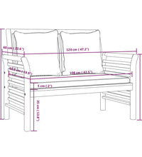 Sofabank mit Dunkelgrauen Kissen Massivholz Akazie