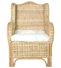 Sessel mit Kissen Natur-Rattan und Leinen