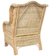 Sessel mit Kissen Natur-Rattan und Leinen