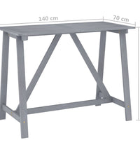 Garten-Stehtisch Grau 140x70x104 cm Akazie Massivholz