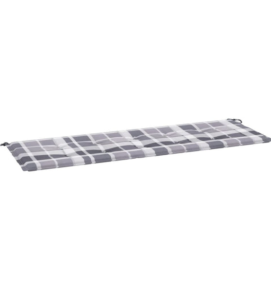 Gartenbank-Auflage Grau Karomuster 150x50x3 cm Oxford-Gewebe