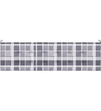 Gartenbank-Auflage Grau Karomuster 180x50x3 cm Oxford-Gewebe