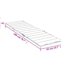 Sonnenliegen-Auflage Grau 200x50x3 cm Oxford-Gewebe