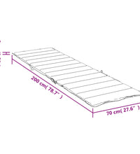 Sonnenliegen-Auflage Anthrazit 200x70x3 cm Oxford-Gewebe