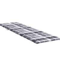 Sonnenliegen-Auflage Grau Karomuster 200x70x3 cm Oxford-Gewebe