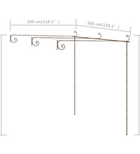 Garten-Pergola Antik-Braun 3x3x2,5 m Eisen