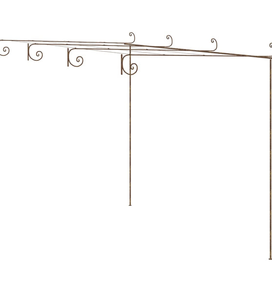 Garten-Pergola Antik-Braun 4x3x2,5 m Eisen