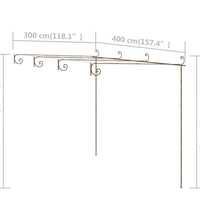 Garten-Pergola Antik-Braun 4x3x2,5 m Eisen