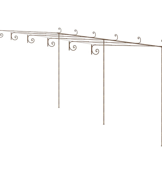 Garten-Pergola Antik-Braun 6x3x2,5 m Eisen