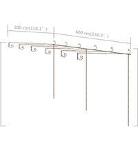 Garten-Pergola Antik-Braun 6x3x2,5 m Eisen