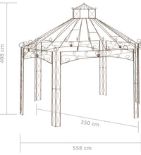 Gartenpavillon Antik-Braun 558x350x408 cm Eisen