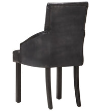 Esszimmerstühle 6 Stk. Schwarz Echtes Ziegenleder