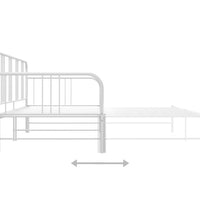 Ausziehsofa Bettgestell Weiß Metall 90x200 cm