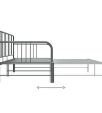 Ausziehsofa Bettgestell Grau Metall 90x200 cm